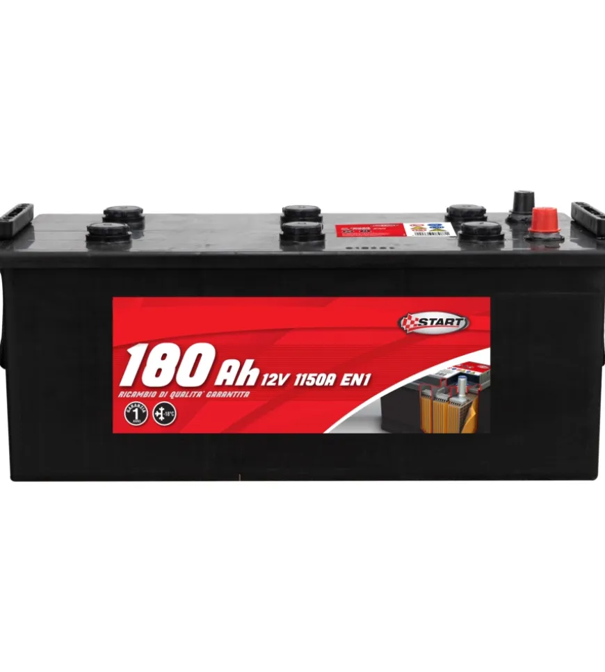 Batteria per autocarro e trattori 180ah 12v 1000a polo positivo sinistro