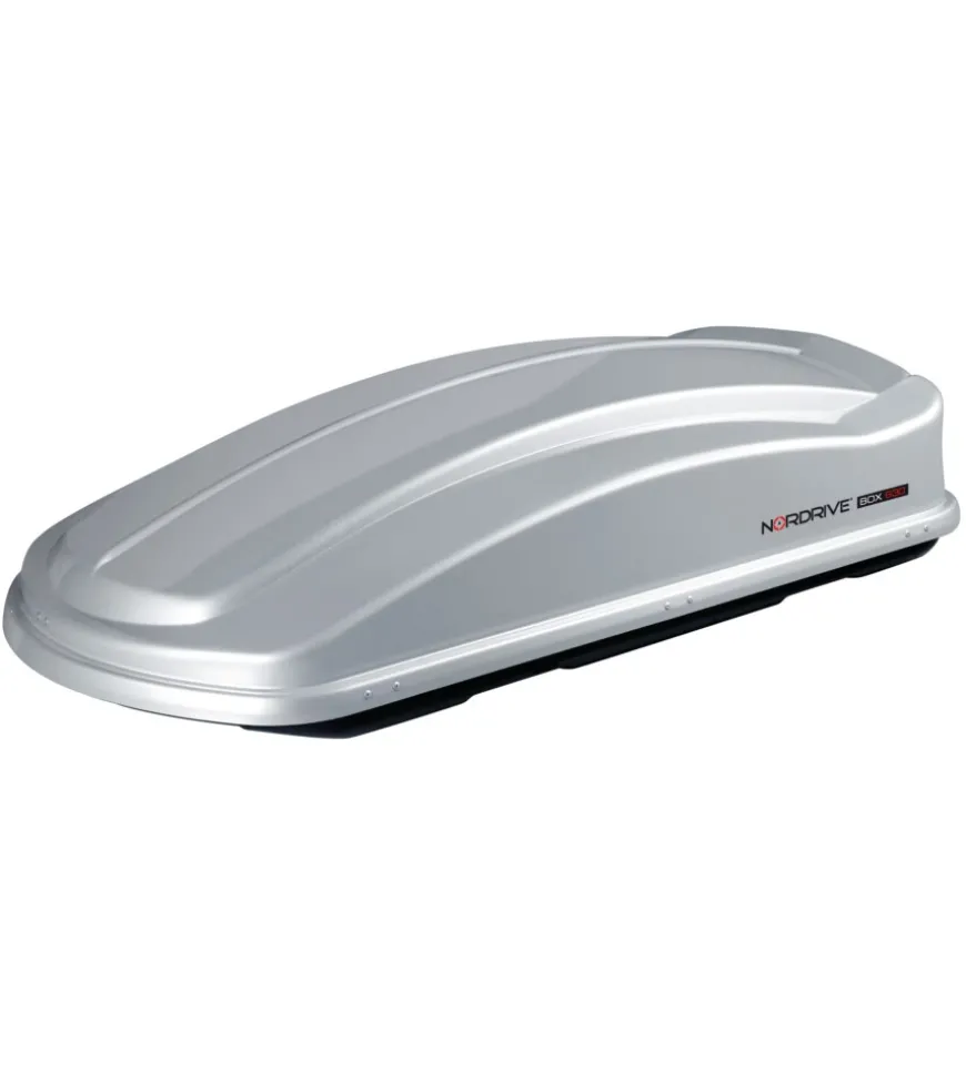 Box tetto per auto nordrive 630 litri in abs argento lucido - n60026