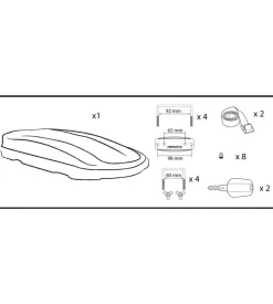 Box tetto per auto nordrive 530 litri  in abs bianco lucido - n60023