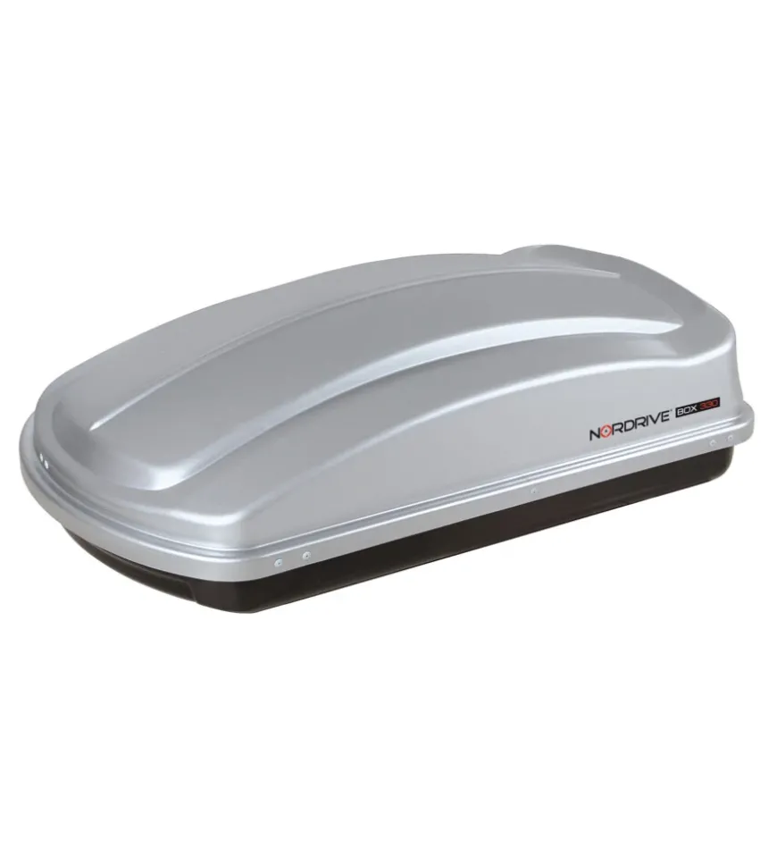 Box tetto per auto nordrive 330 litri in abs grigio goffrato - n60000