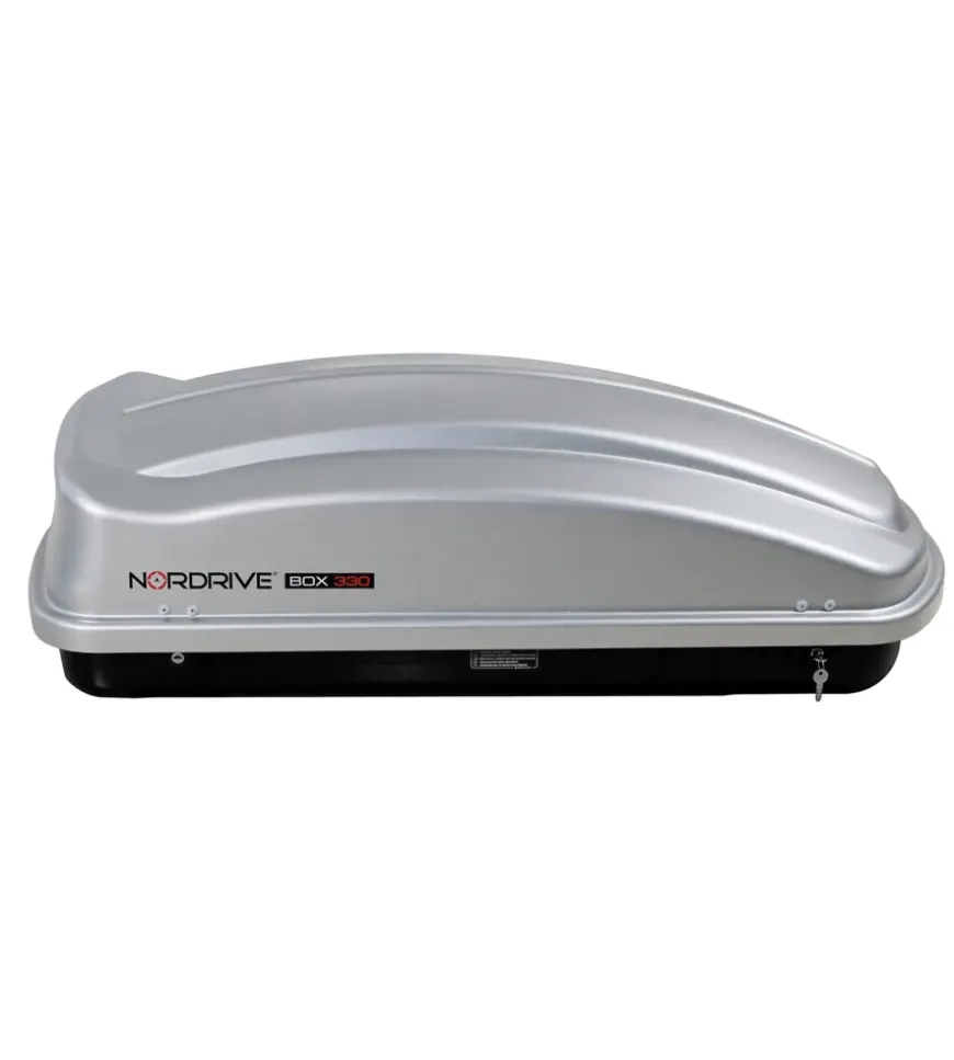 Box tetto per auto nordrive 330 litri in abs grigio goffrato - n60000