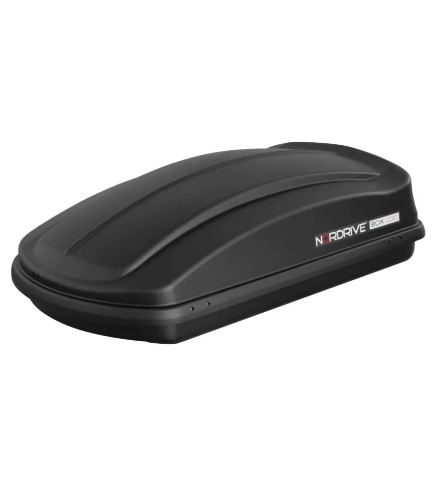 Box tetto per auto nordrive 330 litri in abs nero goffrato - n60004
