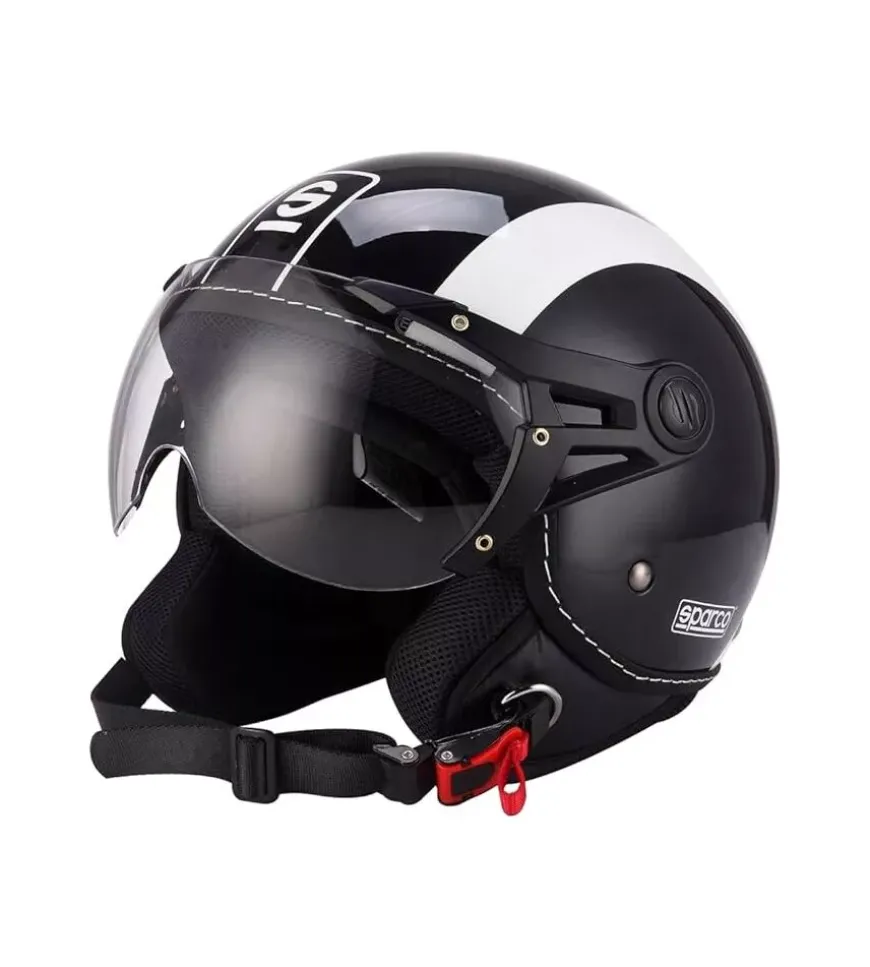 Casco moto sparco "sp501" nero/bianco, tg xl