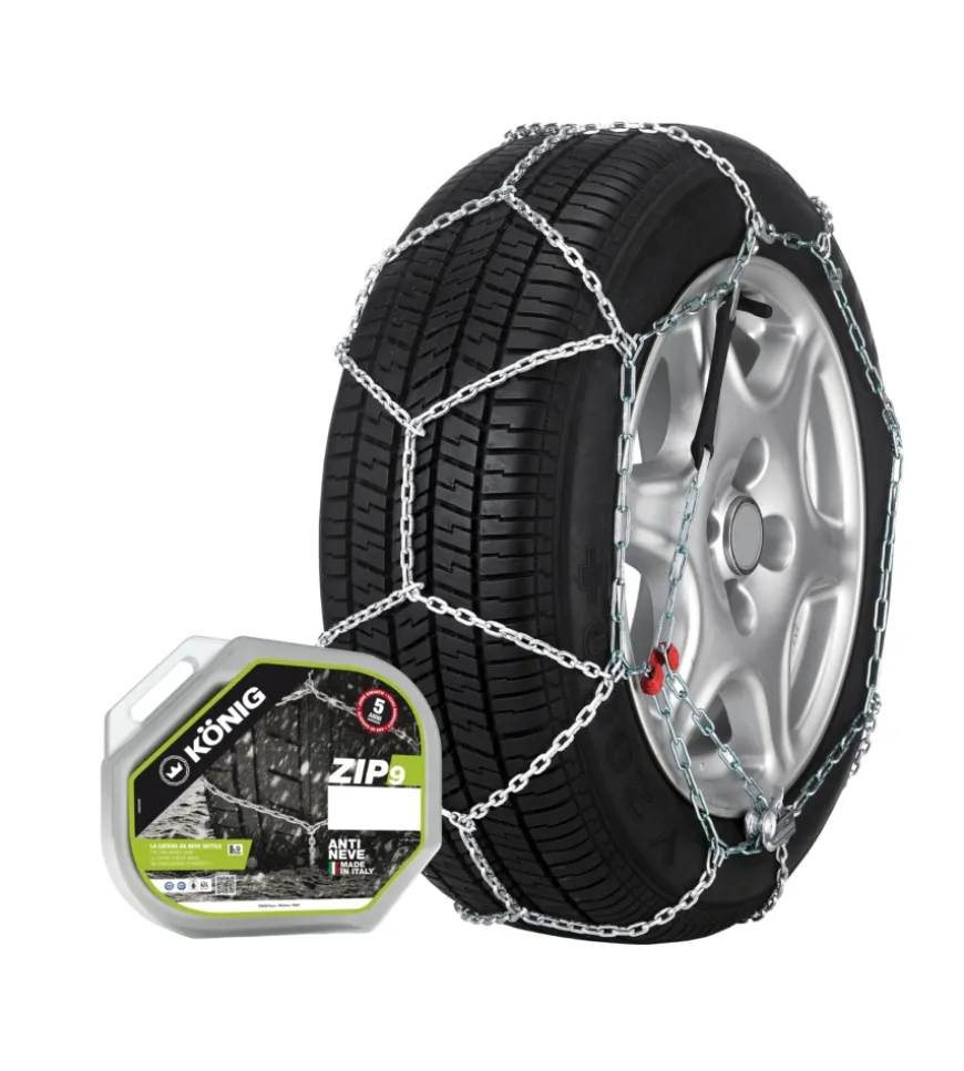 Catene da neve made in italy per auto "zip 9" codice misura 102 - konig.