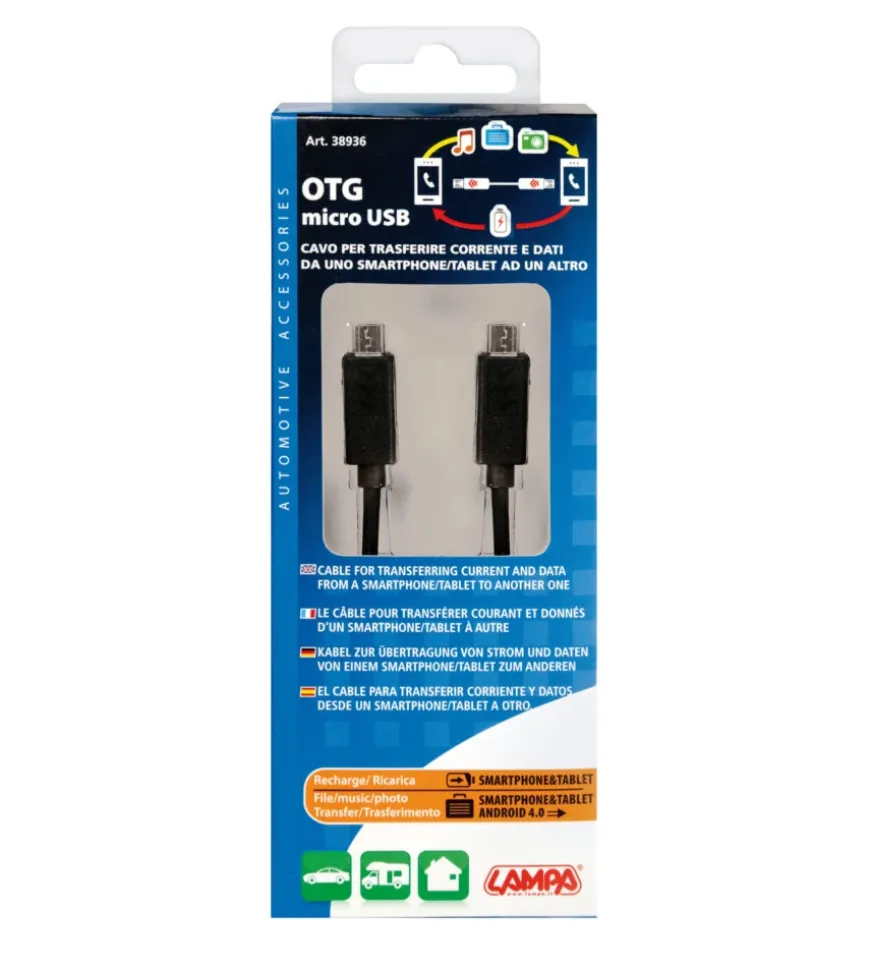 Cavo otg micro usb > micro usb - 30 cm - nero 38936