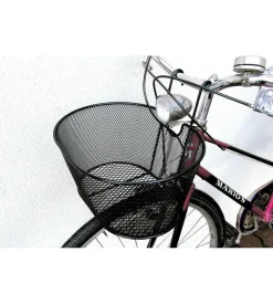 Cestino anteriore aovale a rete per bicicletta donna lampa in metallo  - 94531