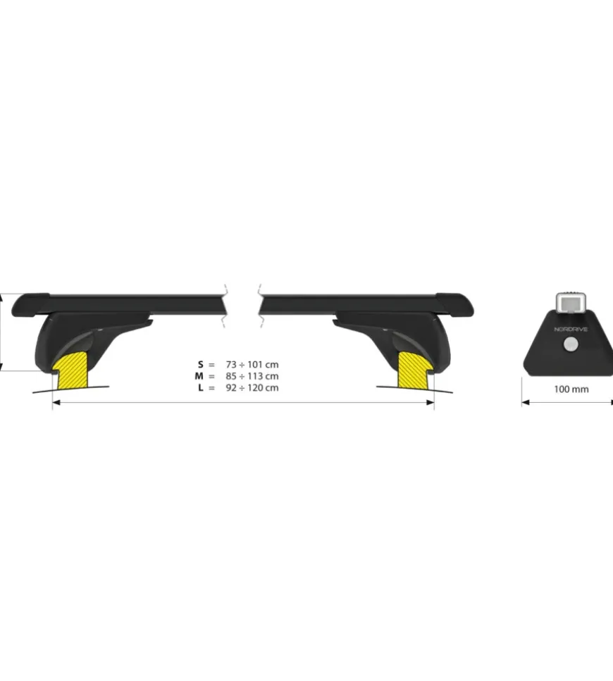 Coppia barre portatutto in acciaio in-rail steel - l - 127 cm n15051