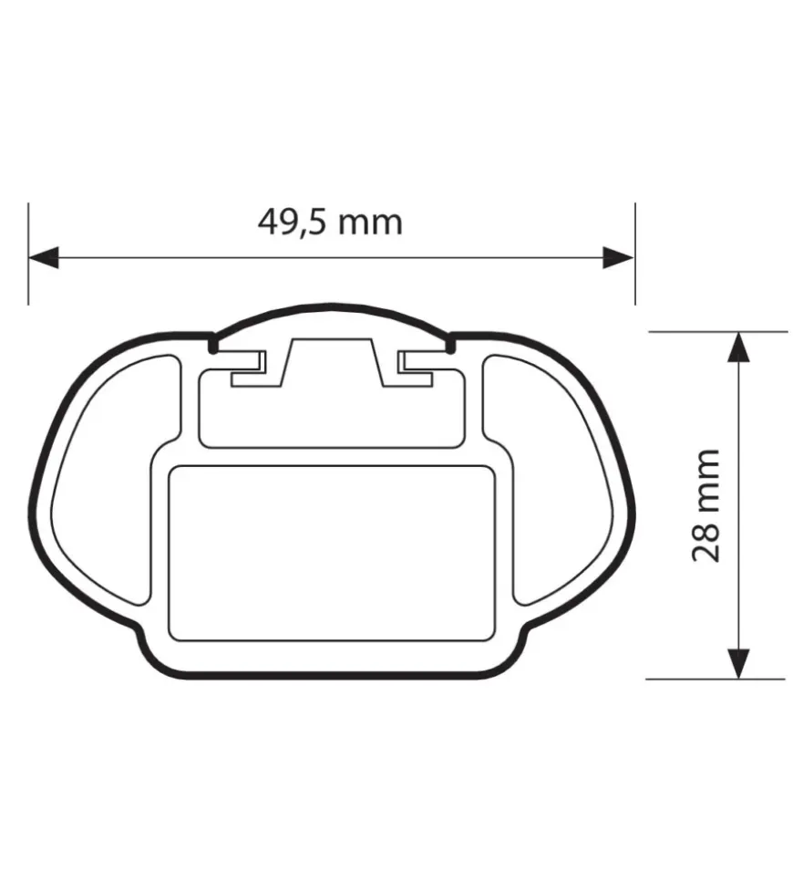 Coppia barre portatutto in alluminio in-rail alu - l - 127 cm n15056