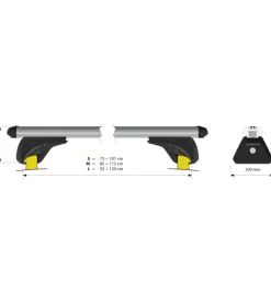 Coppia barre portatutto in alluminio in-rail alu - l - 127 cm  n15056