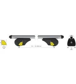 Coppia barre portatutto in alluminio rail pro - s - 108 cm n15034