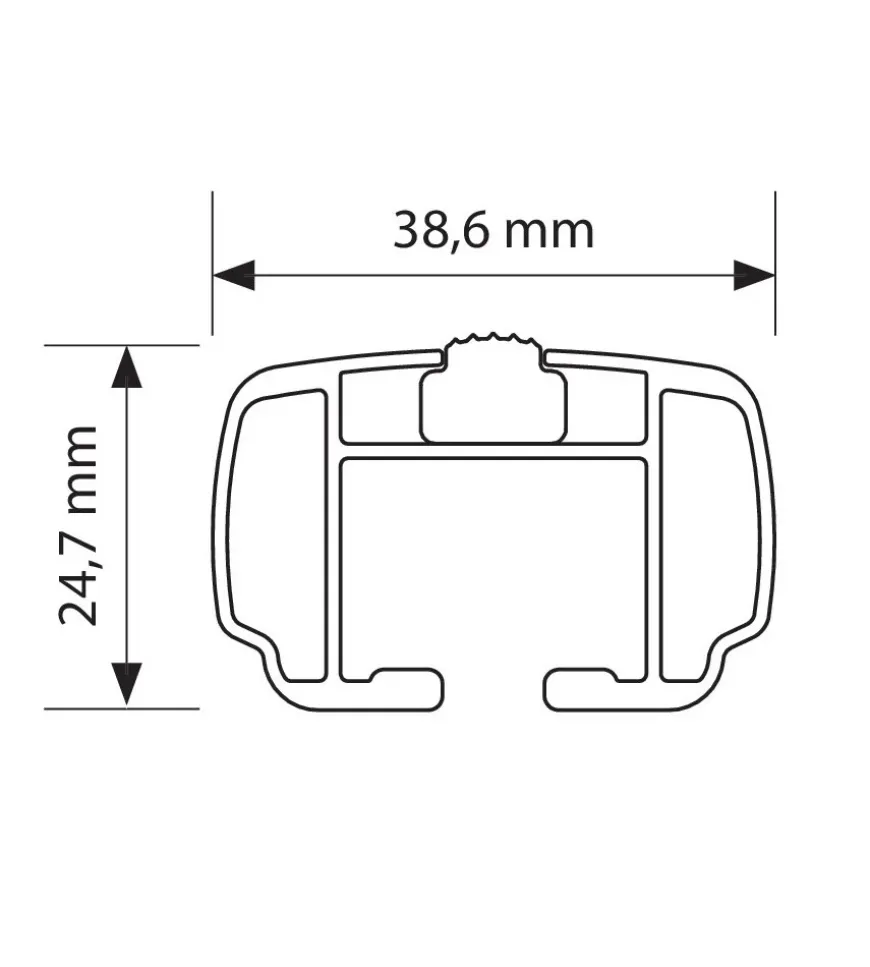 Coppia barre portatutto in alluminio helio - m - 120 cm n15075