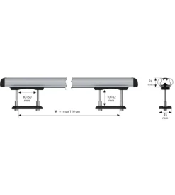 Coppia barre portatutto kuma in alluminio - m - 122 cm  n15004