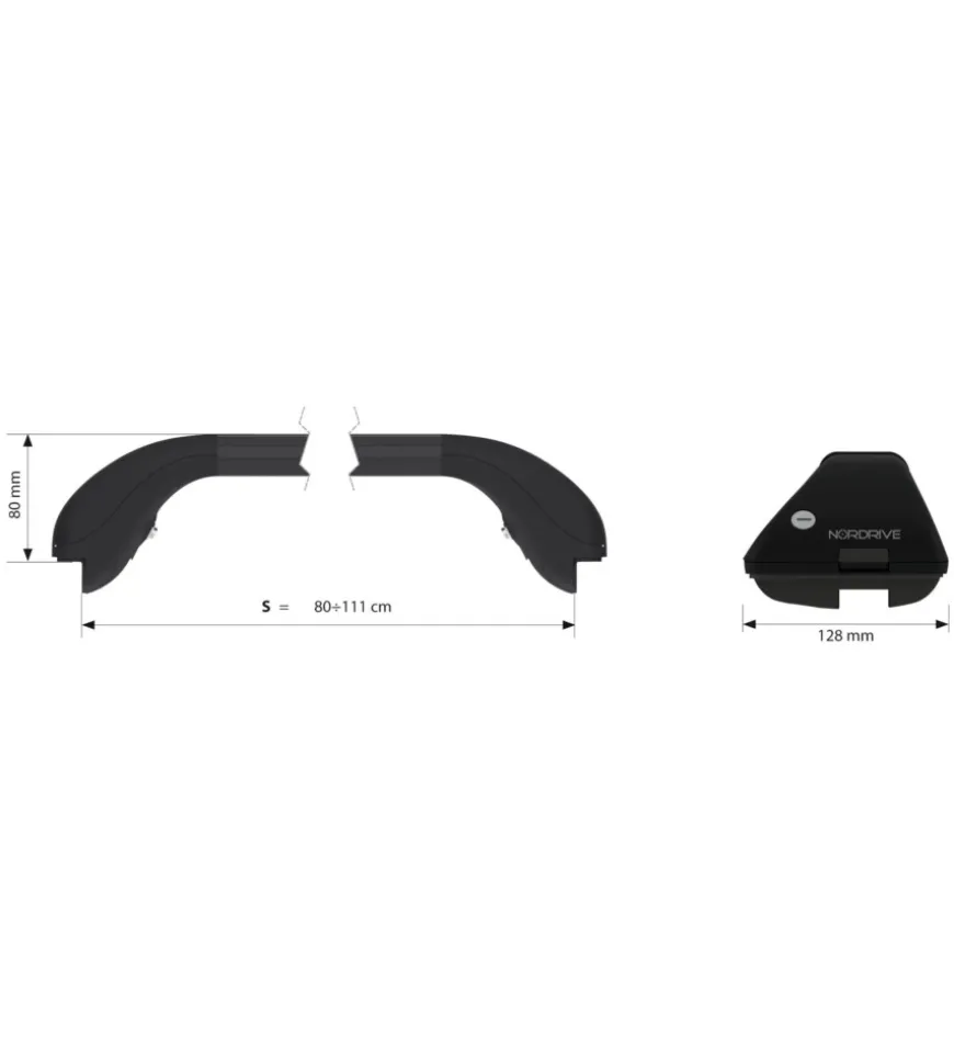 Coppia barre portatutto snap steel telescopiche in acciaio - s - 80÷111 cm n15014