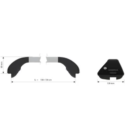 Coppia barre portatutto snap alu telescopiche in alluminio - l - 100÷136 cm n15017