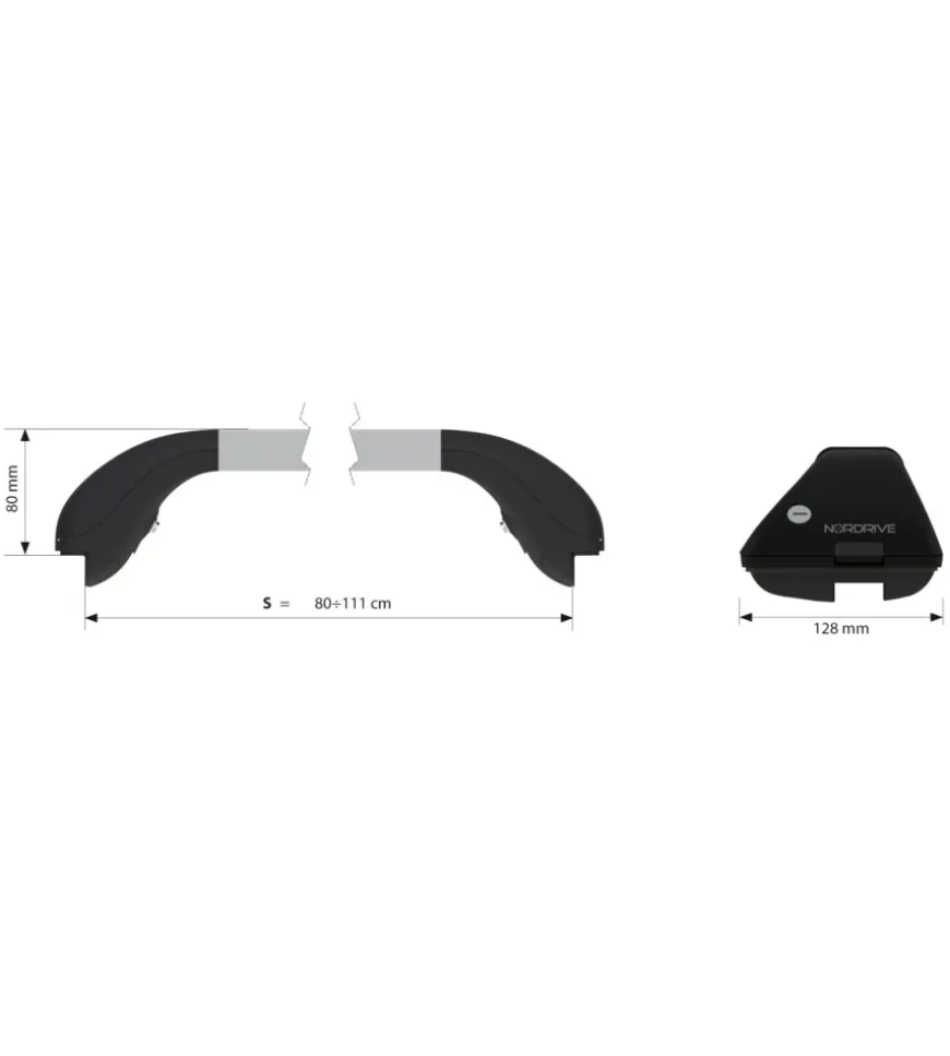 Coppia barre portatutto snap alu telescopiche in alluminio - s - 80÷111 cm n15015