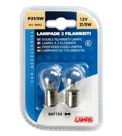 Coppia lampade 2 filamenti 21/5w bay15d  58062
