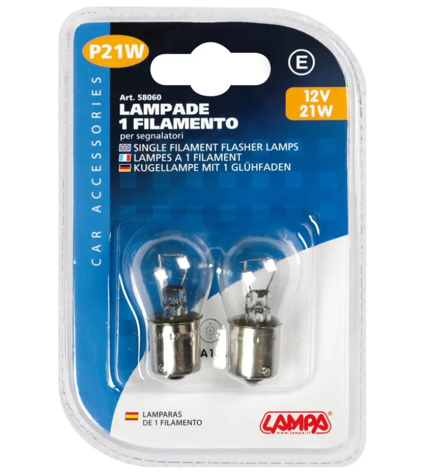 Coppia lampade 1 filamento 21w ba15s 58060