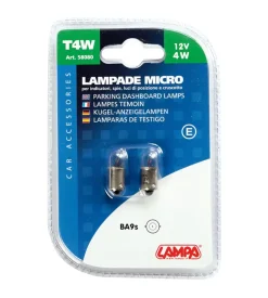 Coppia lampade micro 12v 4w ba9s 58080