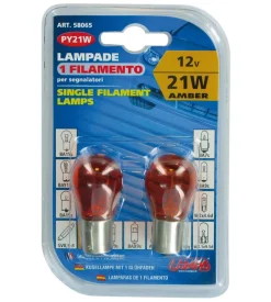 Coppia lampade 12v 15s 21w arancio  58065