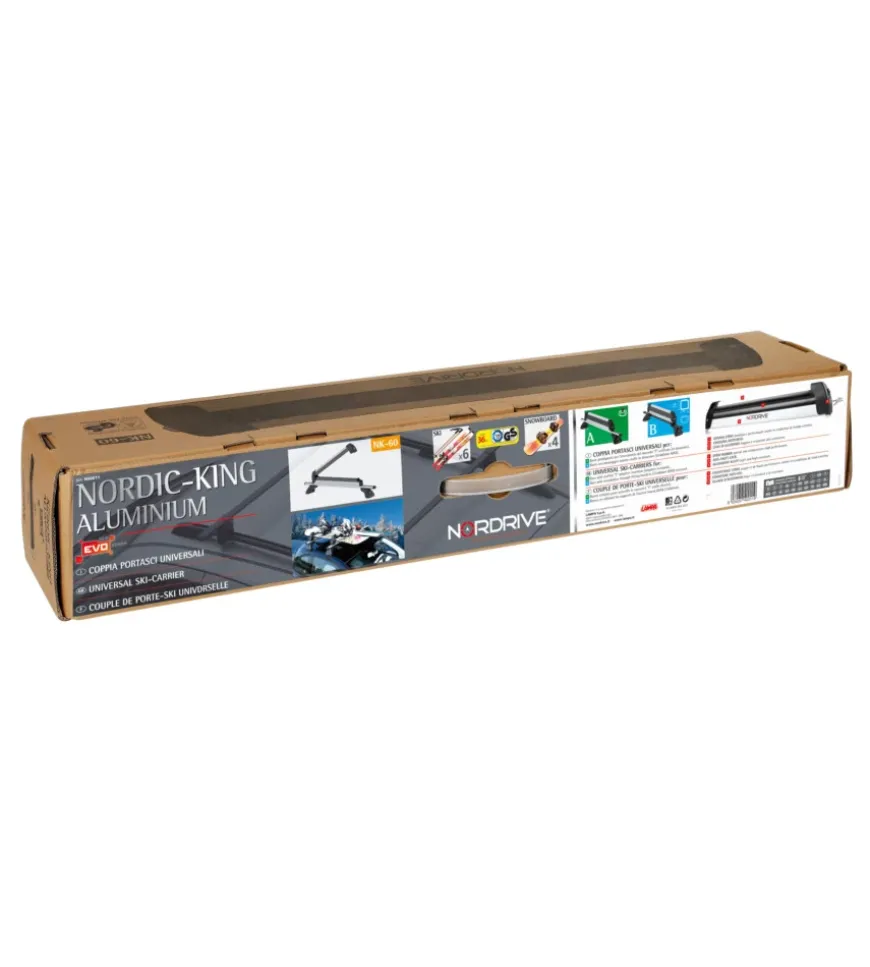 Coppia portasci nordrive "nordic-king evo aluminium nk-60" argento - n40011