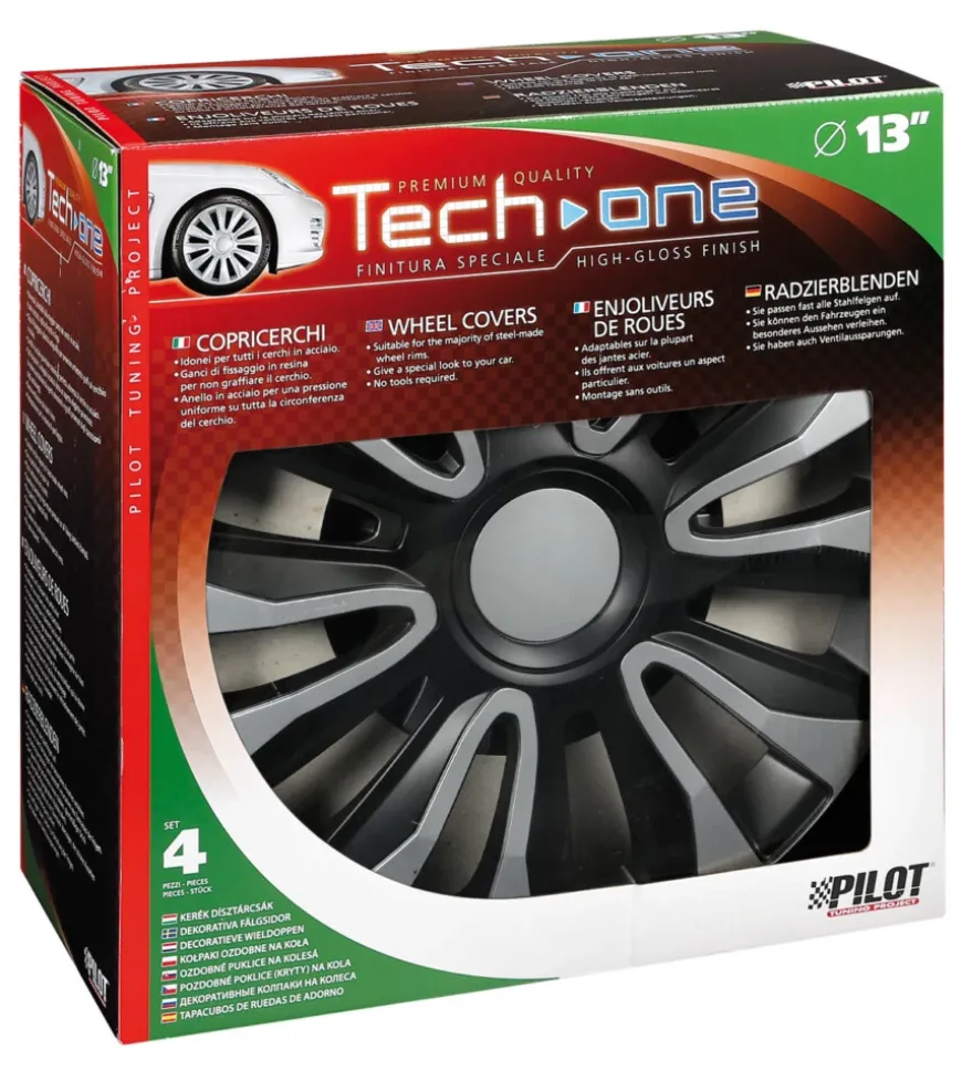 Copricerchi per auto avalone silver & black - ø 13" 31620