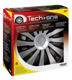 Copricerchi per auto "sepang" silver & black - ø 13" pilot  31655