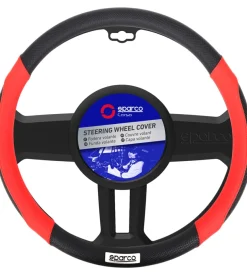 Coprivolante auto universale sparco rosso/nero con dettagli traforati - spc1113