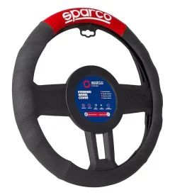 Coprivolante universale per auto sparco nero e rosso