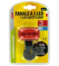 Fanale rosso posteriore 3 leds bici  92042