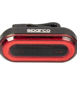 Fanalino posteriore per bicicletta sparco in alluminio e silicone, 3 modalita' di illuminazione