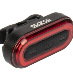 Fanalino posteriore per bicicletta sparco in alluminio e silicone, 3 modalita' di illuminazione