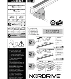 Kit attacchi per barre auto portatutto volkswagen transporter t5 03>15 trans  n30372