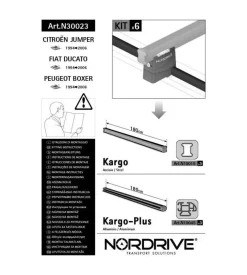 Kit attacchi per barre auto portatutto citroen jumper, fiat ducato, peugeot  n30023