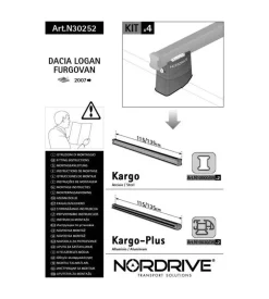 Kit attacchi per barre auto portatutto dacia logan furgovan 09> (2 barre) n30252