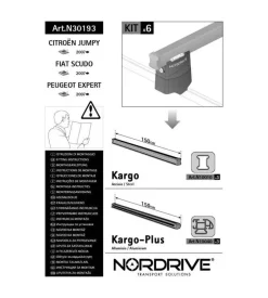 Kit attacchi per barre auto portatutto fiat scudo peugeot expert citroen ju n30193
