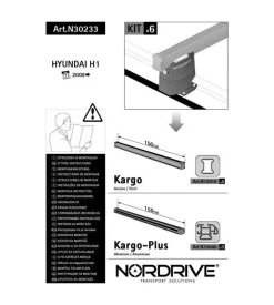 Kit attacchi per barre auto portatutto hyundai h1 08> (3barre)  n30233