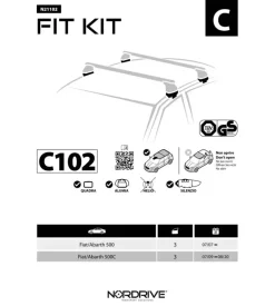 Kit attacchi per barre auto portatutto fiat 500 07/07-  n21102