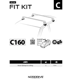 Kit attacchi per barre auto portatutto nissan qashqai  (no railing) 02/14  n21160