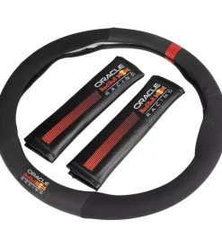 Kit coprivolante e passacintura redbull " powerbar"  nero e rosso