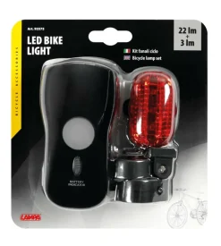 Kit fari per bicicletta a led lampa anteriore e posteriore - 93575