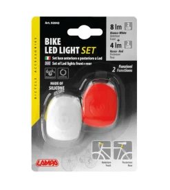 Kit lampeggianti a led per bicicletta lampa anteriore e posteriore in silicone - 92043