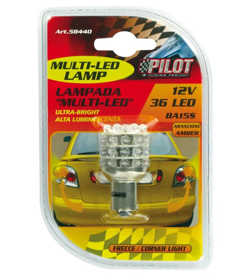 Lampada 36 led aranc ba15s pilot 58440