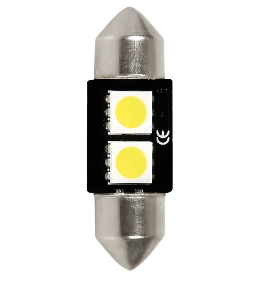 Lampada 12v hyper-led 6 - 2 smd x 3 chips - 10x32 mm - sv8,5-8 - 1 pz 58445