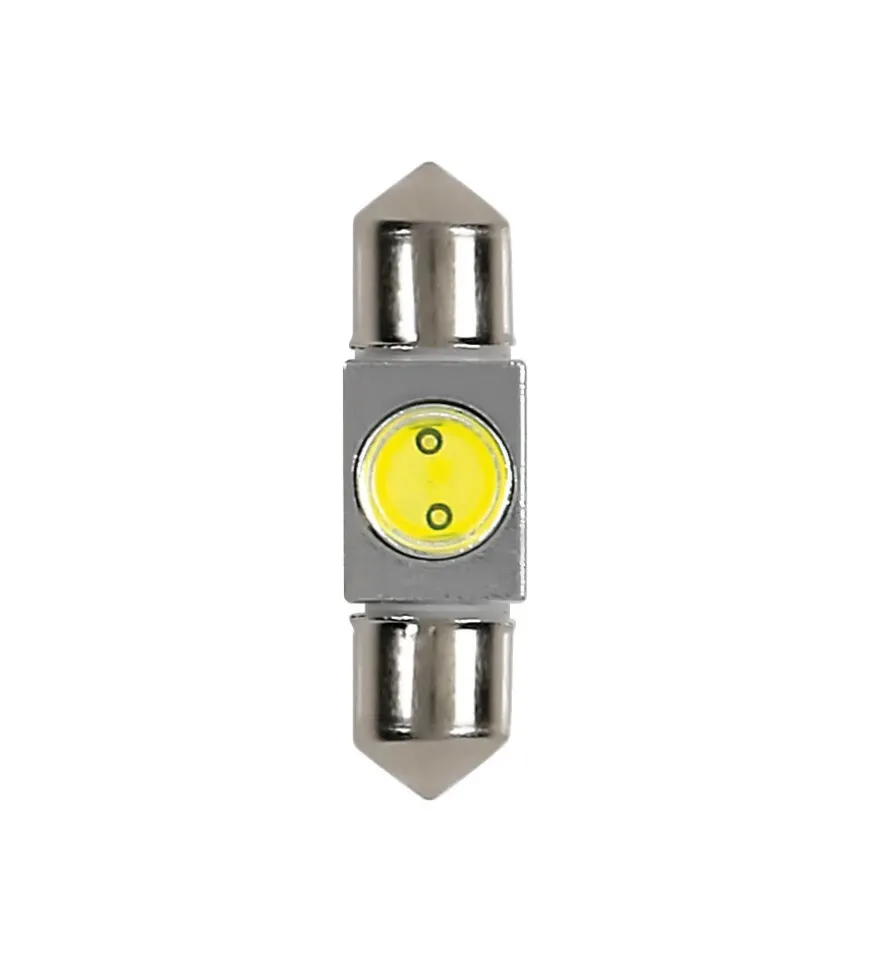 Lampada 12v hyper-led 2 - 1 smd x 2 chips - (c5w) - 10x36 mm - sv8,5-8 - 1 pz bianco 58448