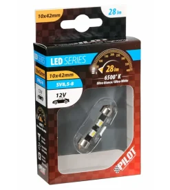 Lampada 12v hyper-led 6 - 2 smd x 3 chips - 10x42 mm - sv8,5-8 - 1 pz  58449