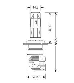 Lampade led per auto 9-32v halo led serie 8 halo killer - (h7) - 25w - px26d - 2 pz  - scatola  57771