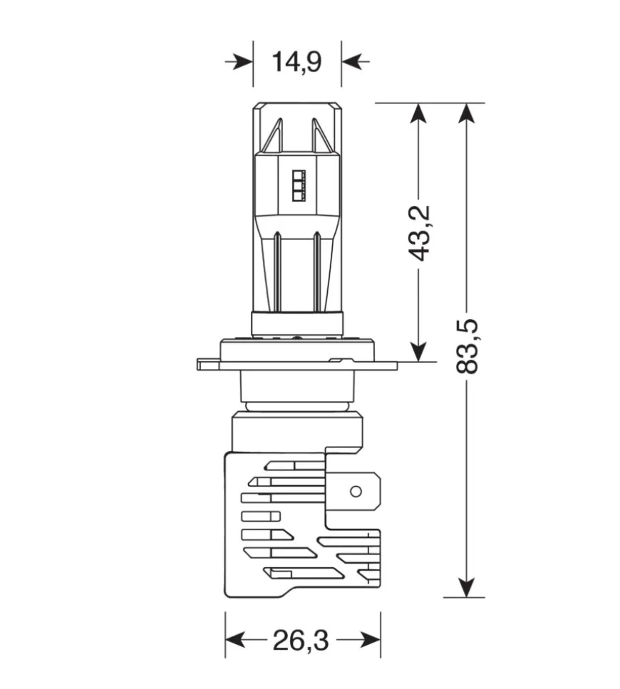 Lampade led per auto 9-32v halo led serie 8 halo killer - (h7) - 25w - px26d - 2 pz - scatola 57771
