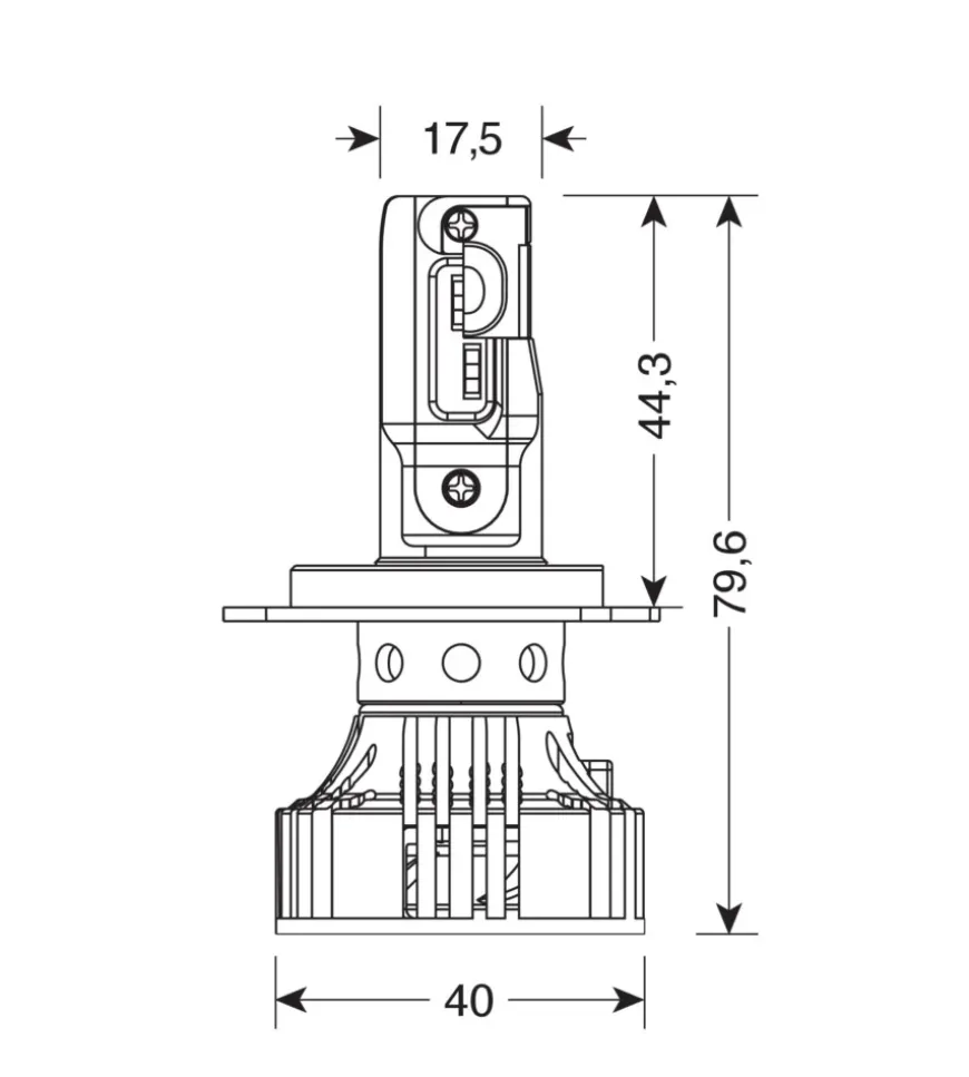 Lampade led per auto 9-32v halo led serie 7 compact - (h4) - 36w - p43t - 2 pz - scatola 57777