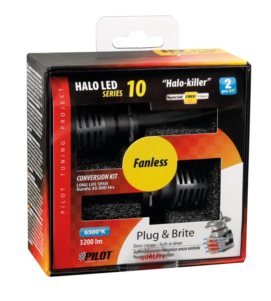 Lampade led per auto 9-32v halo led serie 10 halo killer - (h7) - 20w - px26d - 2 pz - scatola 57731