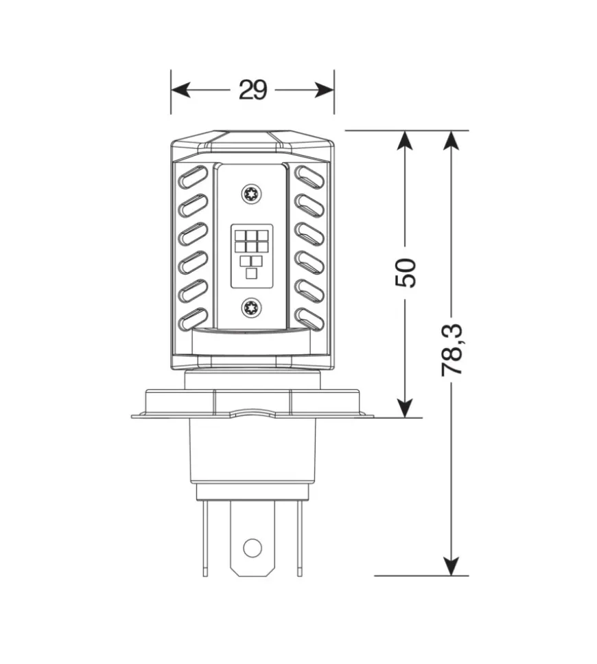 Lampade led per auto 9-32v halo led pro-bike 2 - (h4) - 15w - p43t - 1 pz - scatola 57749